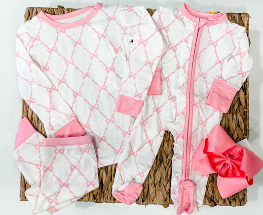 Pink bow ruffle zippy bamboo