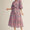 Floral button down tie midi dress