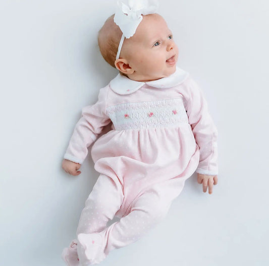 Mia’s classic smocked footie