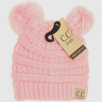 Baby double pom beanie