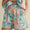 Blue abstract short set