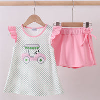 Pink stripe golf short set