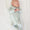 Green Peterpan collar zipper footie