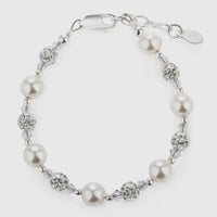 Kids sterling silver white pearl bracelet