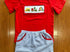 Smocked back to school boys short set
