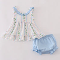 Blue floral bloomer set
