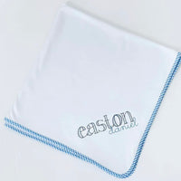 Blue gingham trim blanket