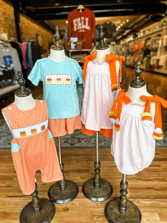 Candy corn boys short set