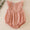 Peach linen girls ruffle bubble