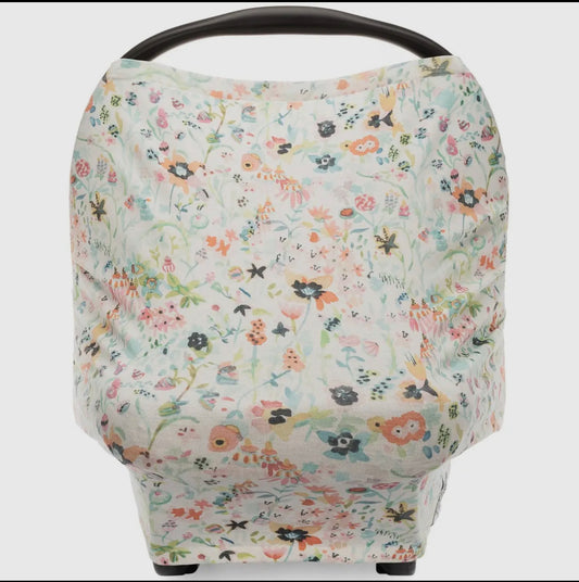 Multi use 4 in 1- car seat cover, nursing cover, shopping cart cover, high chair cover - bloom