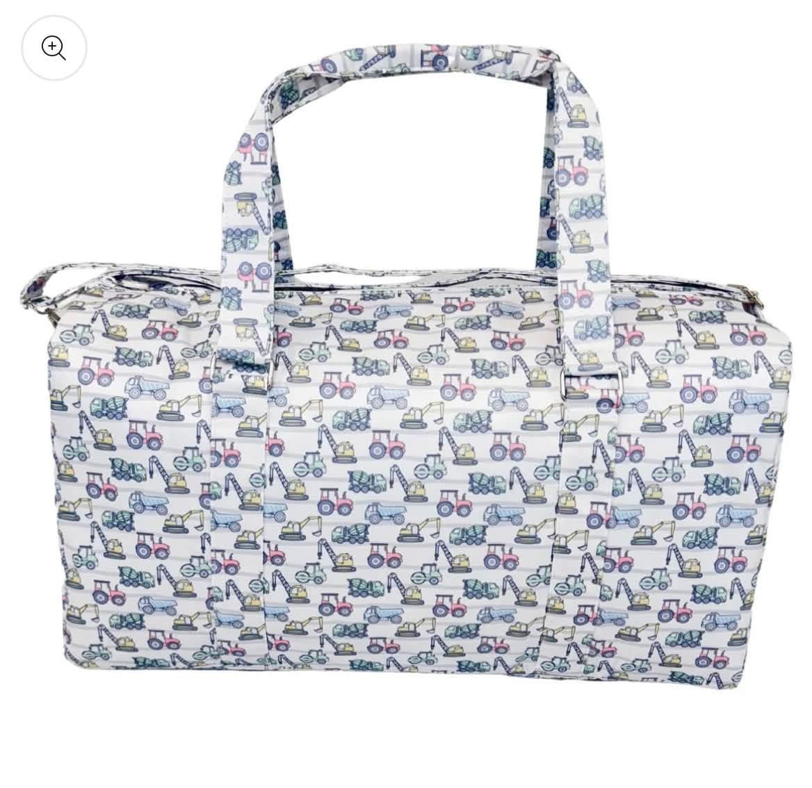 Construction trucks duffle bag