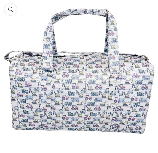 Construction trucks duffle bag