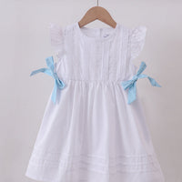 Blue bow ruffle dress