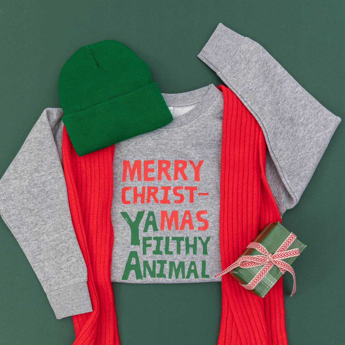 Merry Christmas Ya Filthy Animal  Kids Pullover Sweatshirt