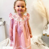 Pink smocked Easter dress
