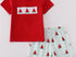 Watermelon smocked boys short set