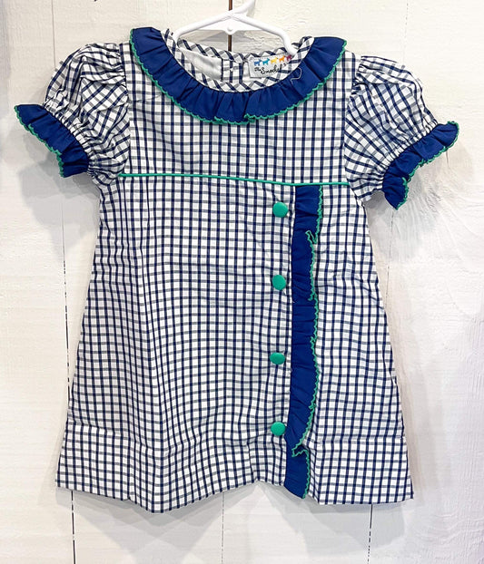 Navy plaid Girls Dress