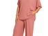 Curvy sized ribbed pant set- pink