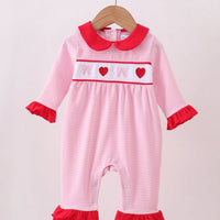 Red heart girls romper