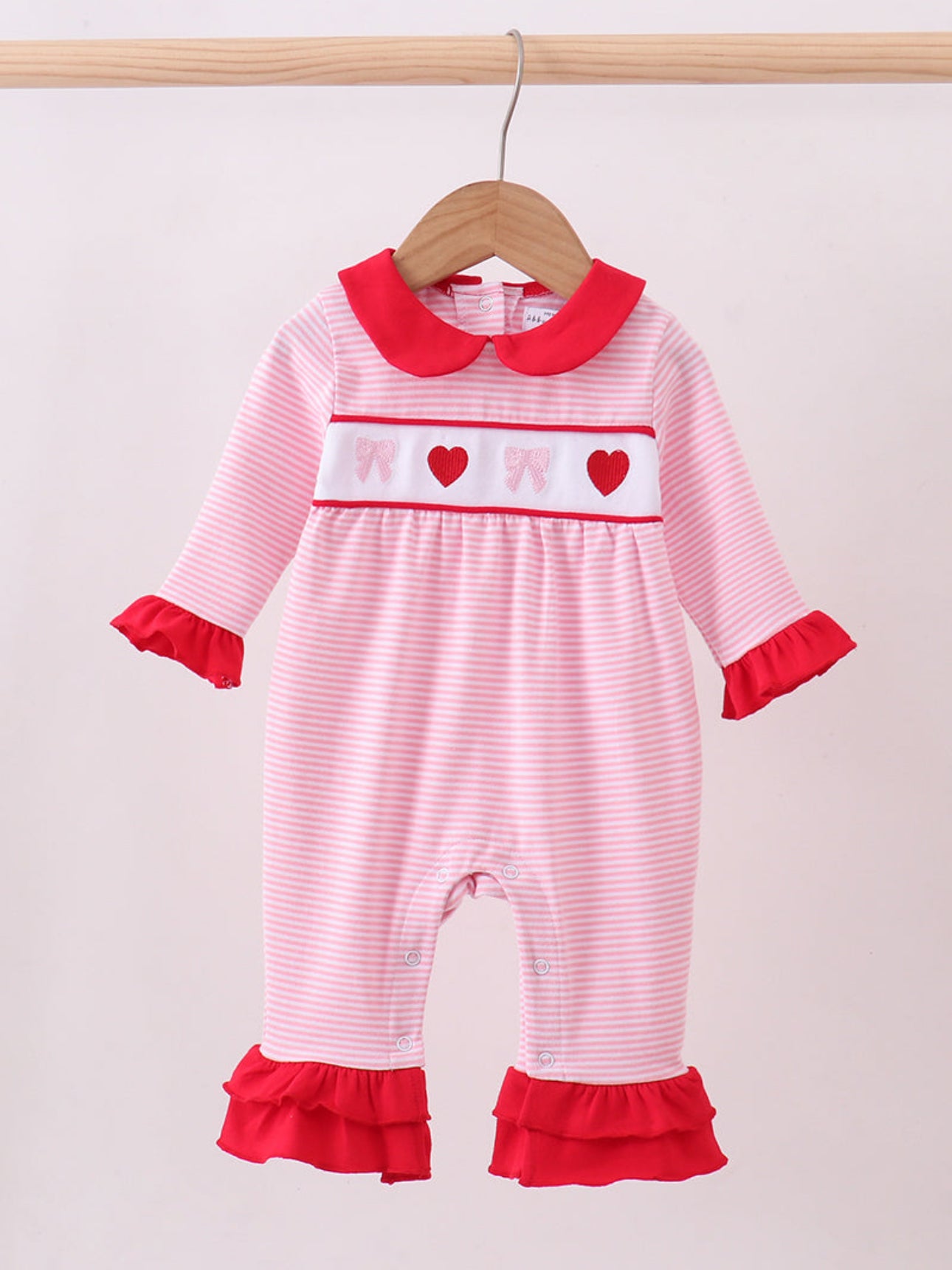 Red heart girls romper
