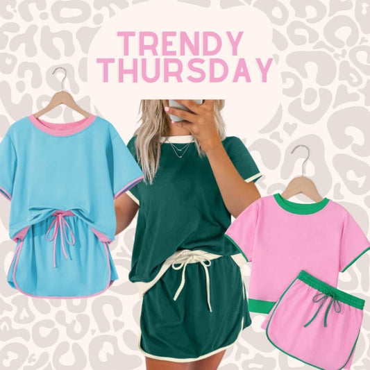 Blue/pink skort set