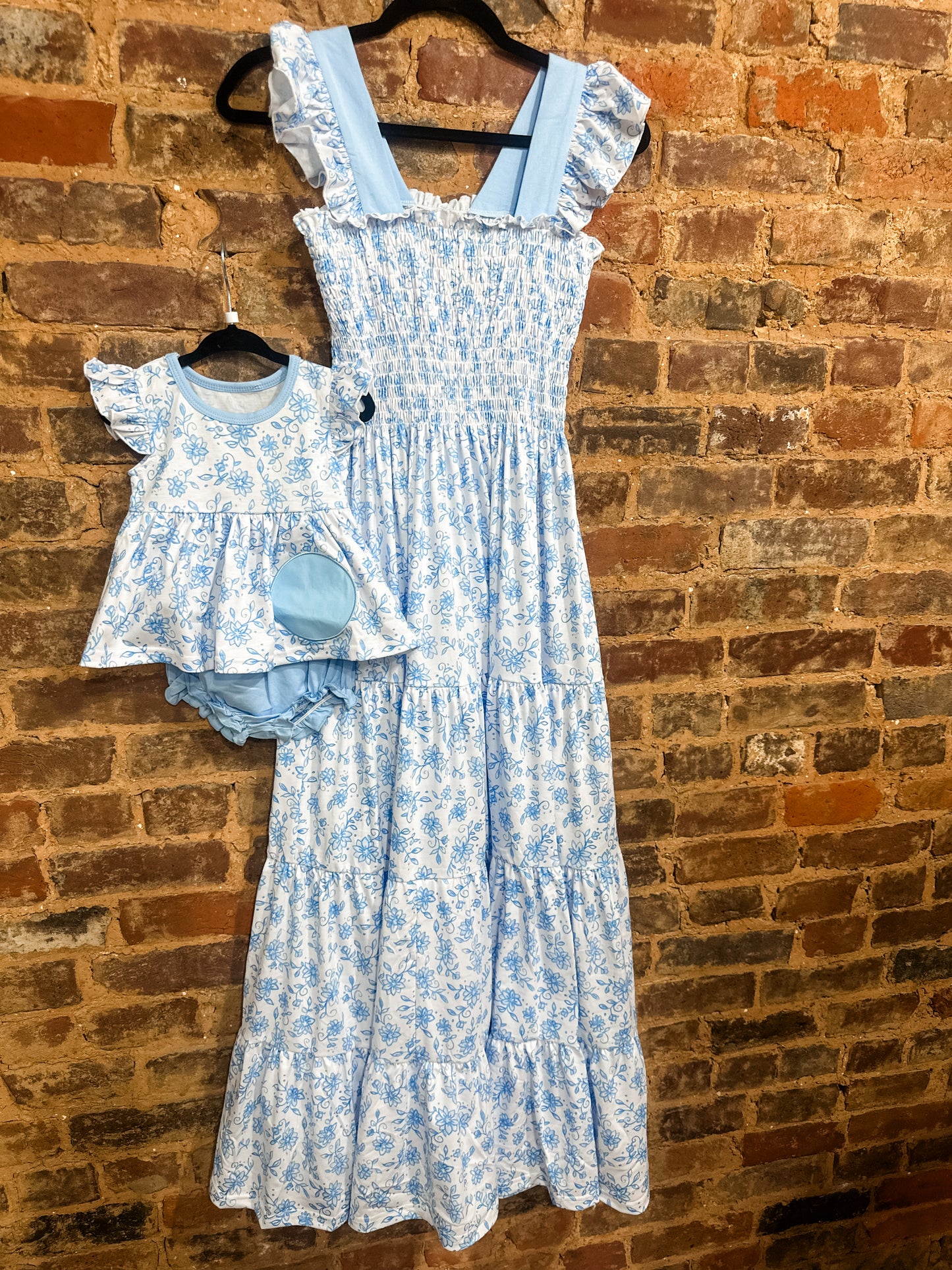 Blue floral maxi dress mama & me collection