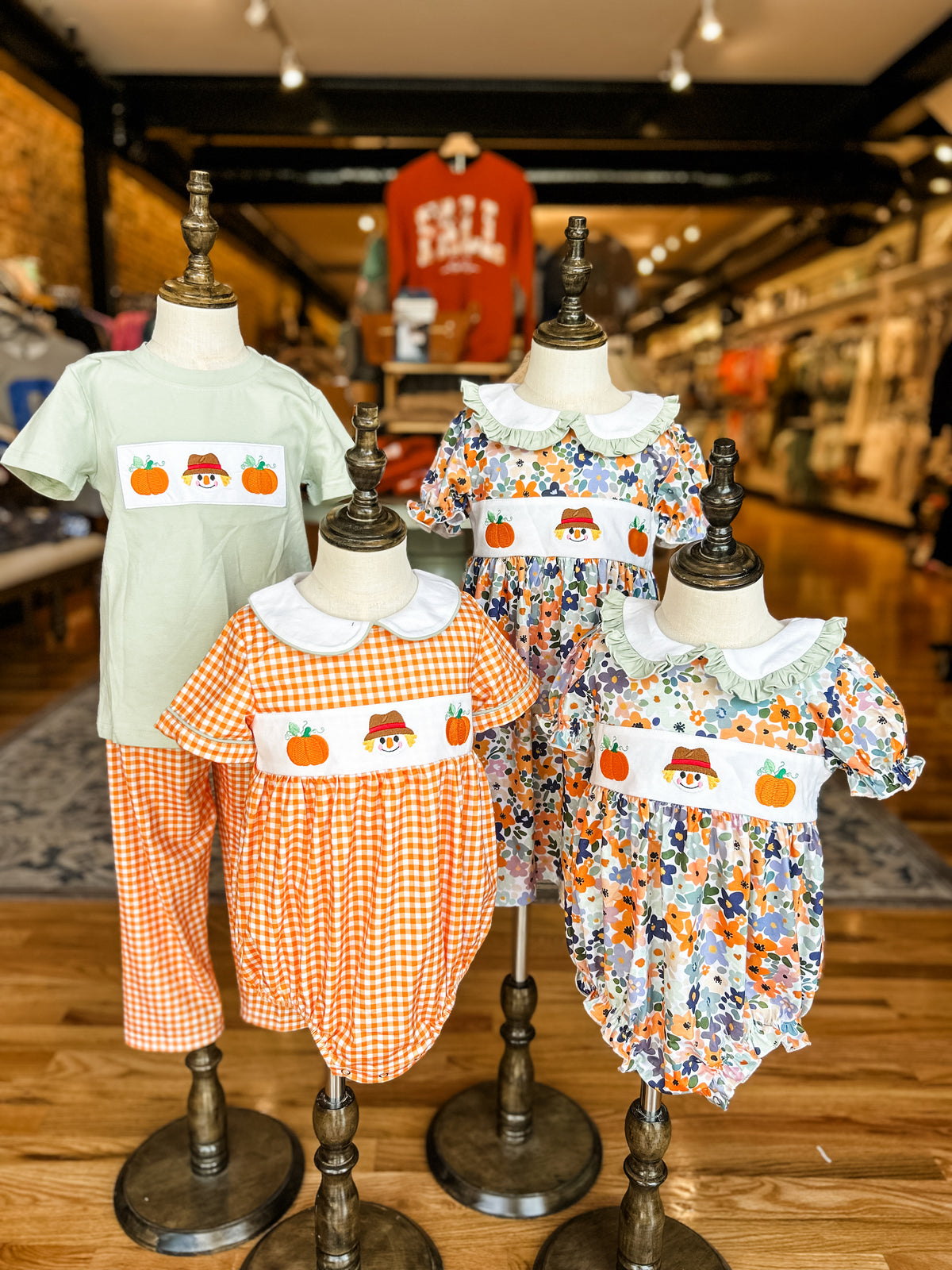 Pumpkin scarecrow boys set