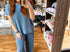 High waist blue ribbed set