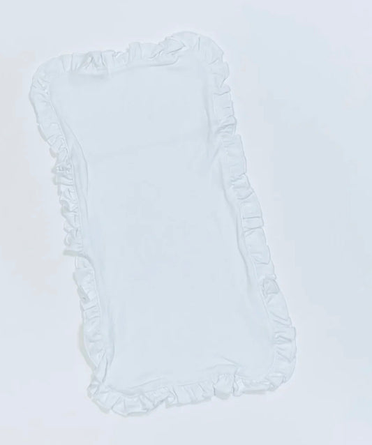 White ruffle trimmed burp cloth