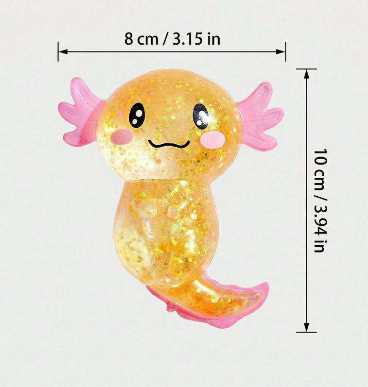 Glitter Axolotl Maltose Squishy Sensory Fidget Toy