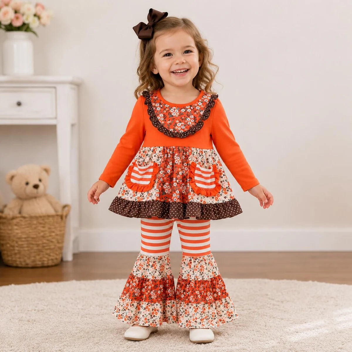 Fall floral pant set