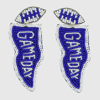 Game day blue/white earrings