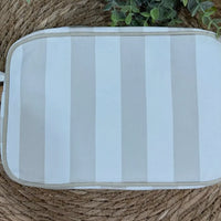 Stripe cosmetic bag with tassel- includes monogram