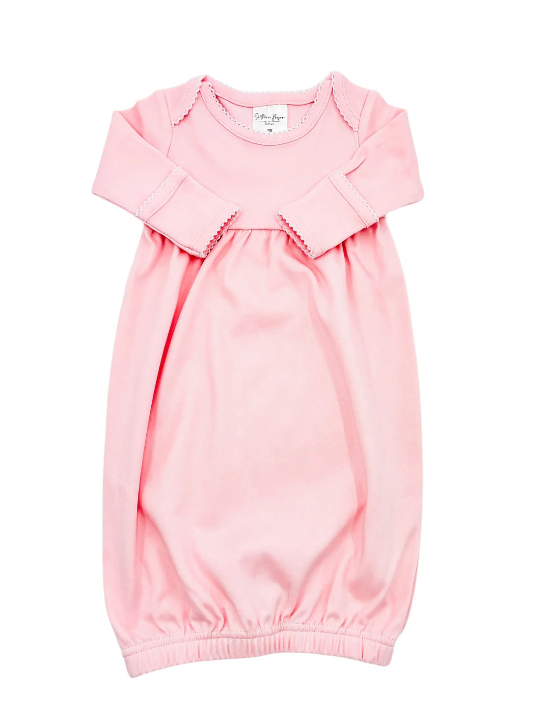 pink picot trimmed gown