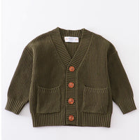 Olive pocket cardigan sweater