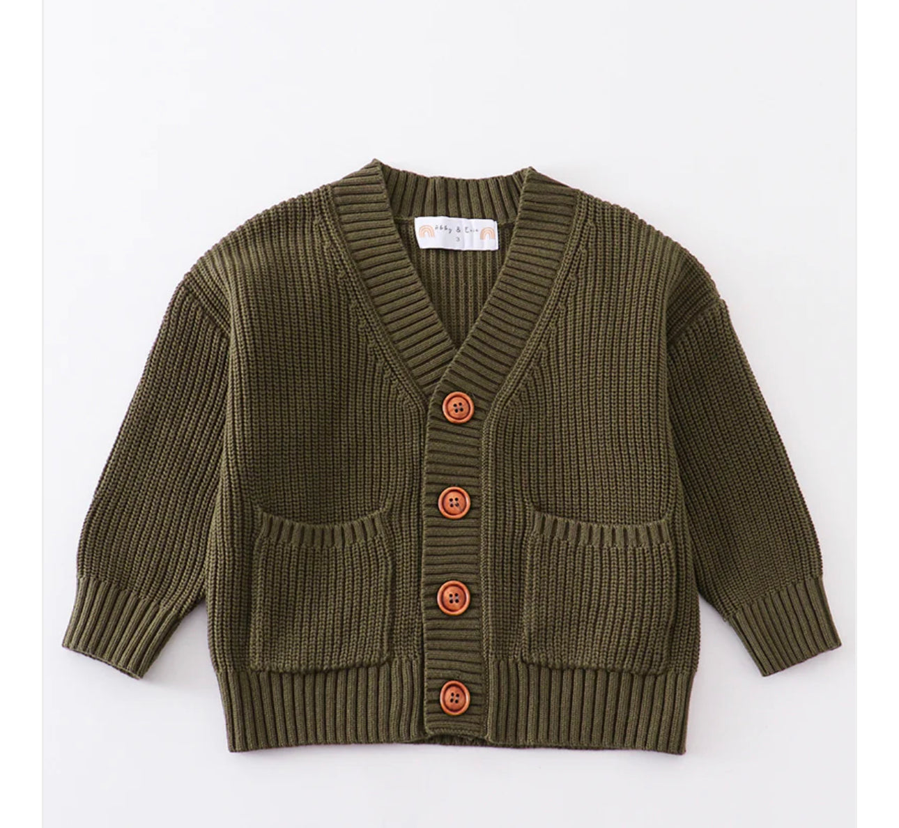 Olive pocket cardigan sweater