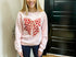 Heart bow sequin patch sweatshirt