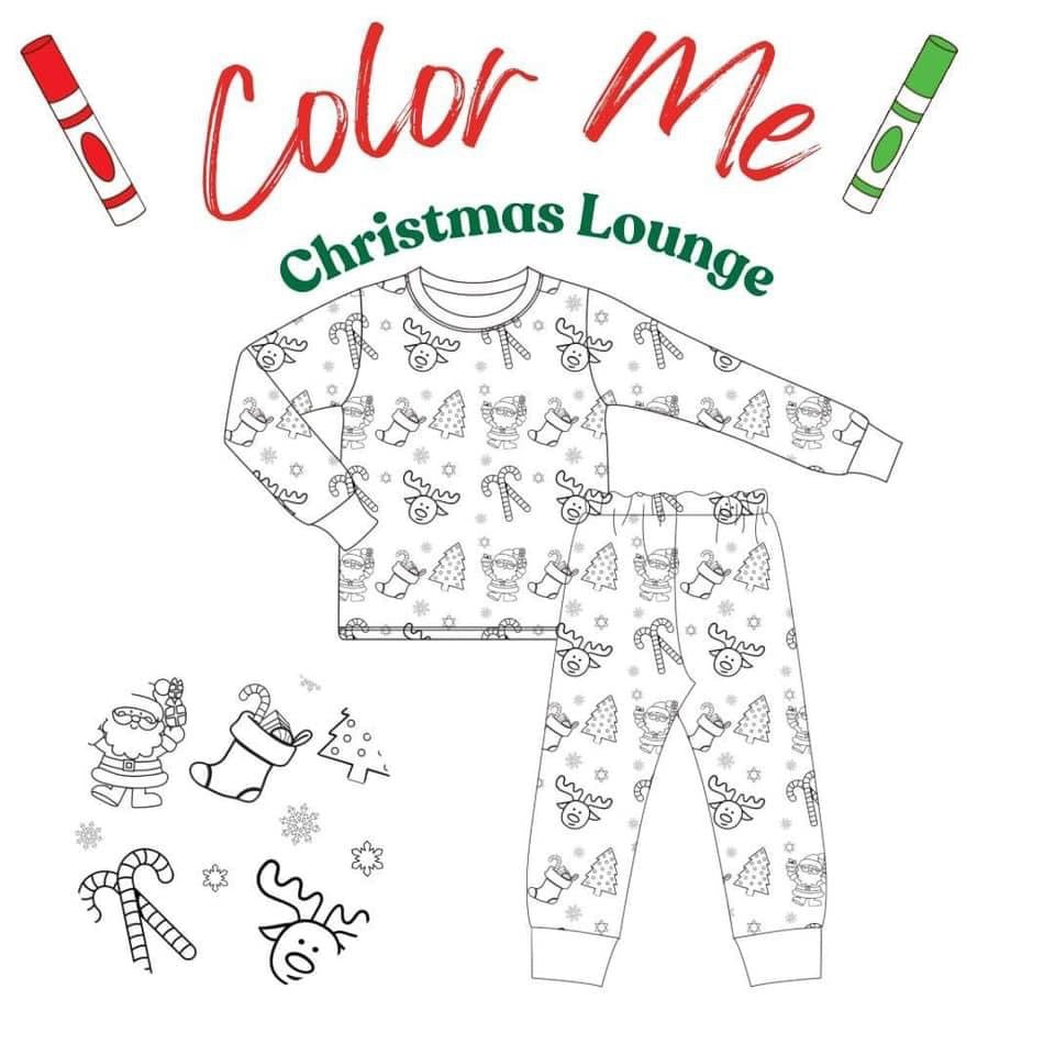 Color me Christmas lounge- use washable markers!