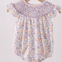 Purple smocked bubble