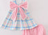 Bow plaid bloomer set
