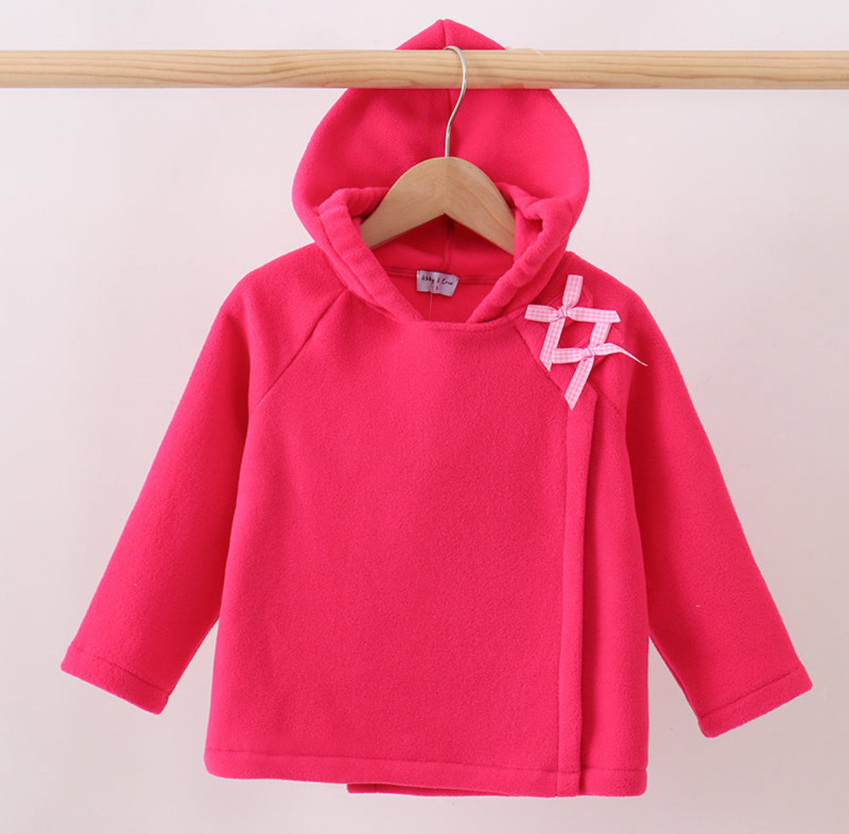 Hot Pink fleece bow coat
