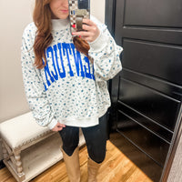 Reversible blue KY Mock neck