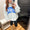 Reversible blue KY Mock neck