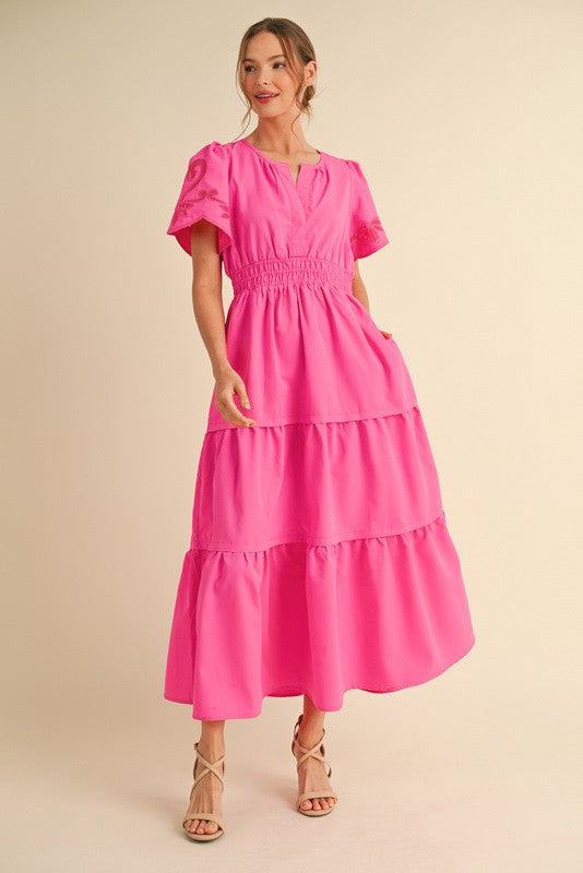 Hot pink maxi dress