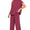 Burgundy ribbed pant set