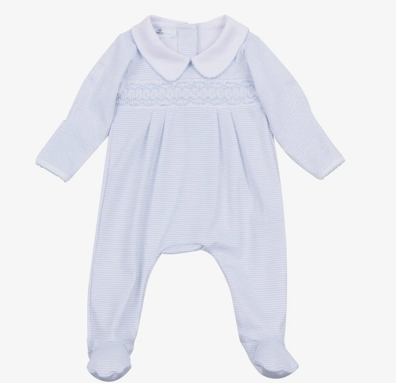 Blue mini striped footie