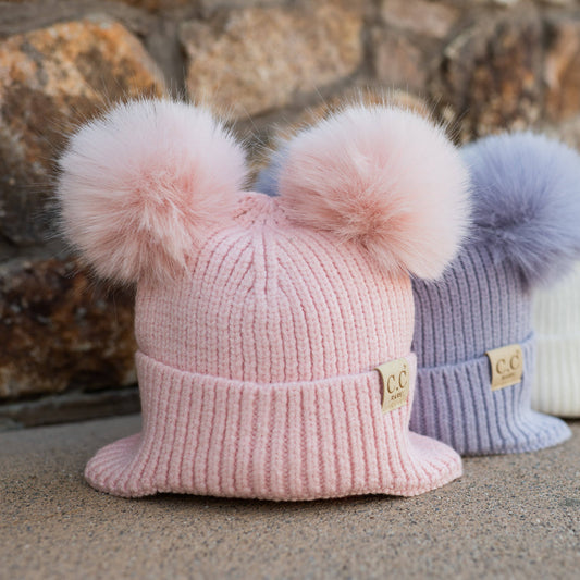 CC Toasty Warm Double Pom Baby Beanie