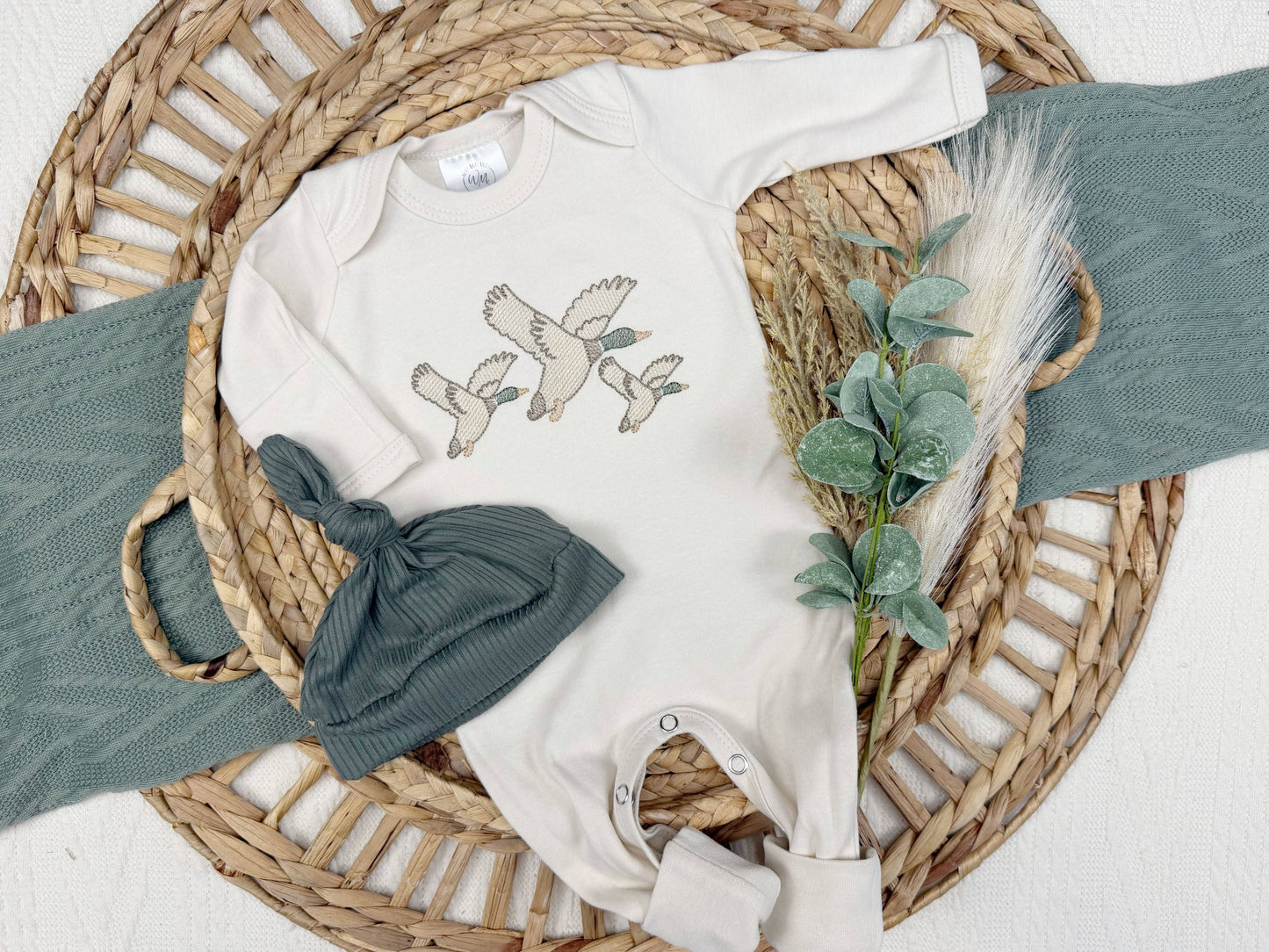 Mallard duck baby footie | Baby Boy Outfit