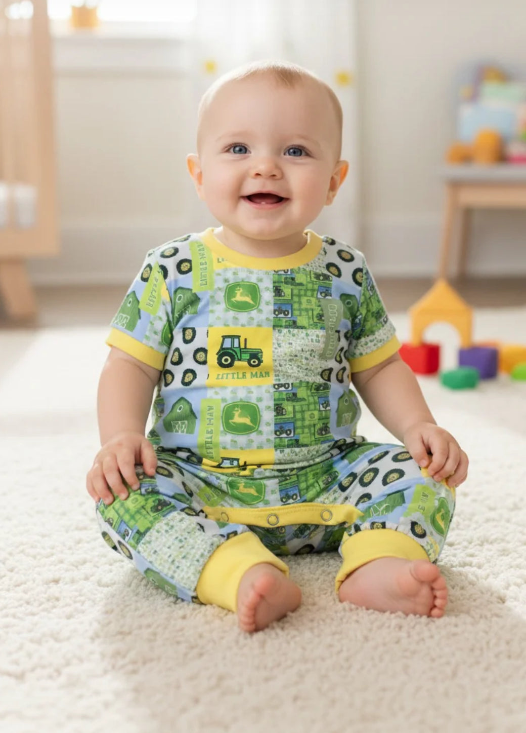 Tractor printed romper