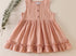 Blush button down ruffle linen dress